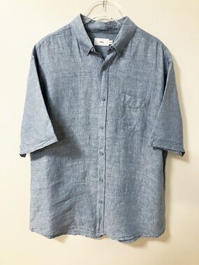 Onia | Blue Linen Polo XL
